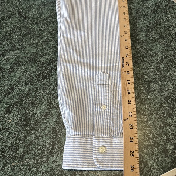 Ralph Lauren Men's Slim Fit Oxford Striped Button Down Blue White Sz XL Flesh - Picture 11 of 13